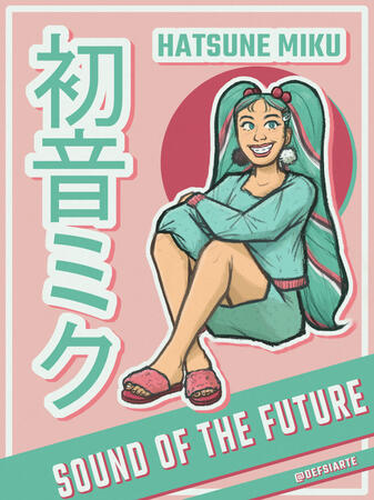 Miku- cel shaded, simple background ($85.00)