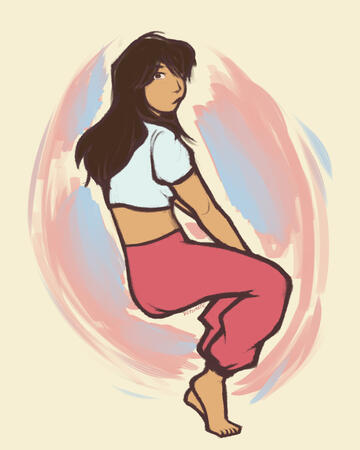 Kikuko- flat color plain background ($45.00)